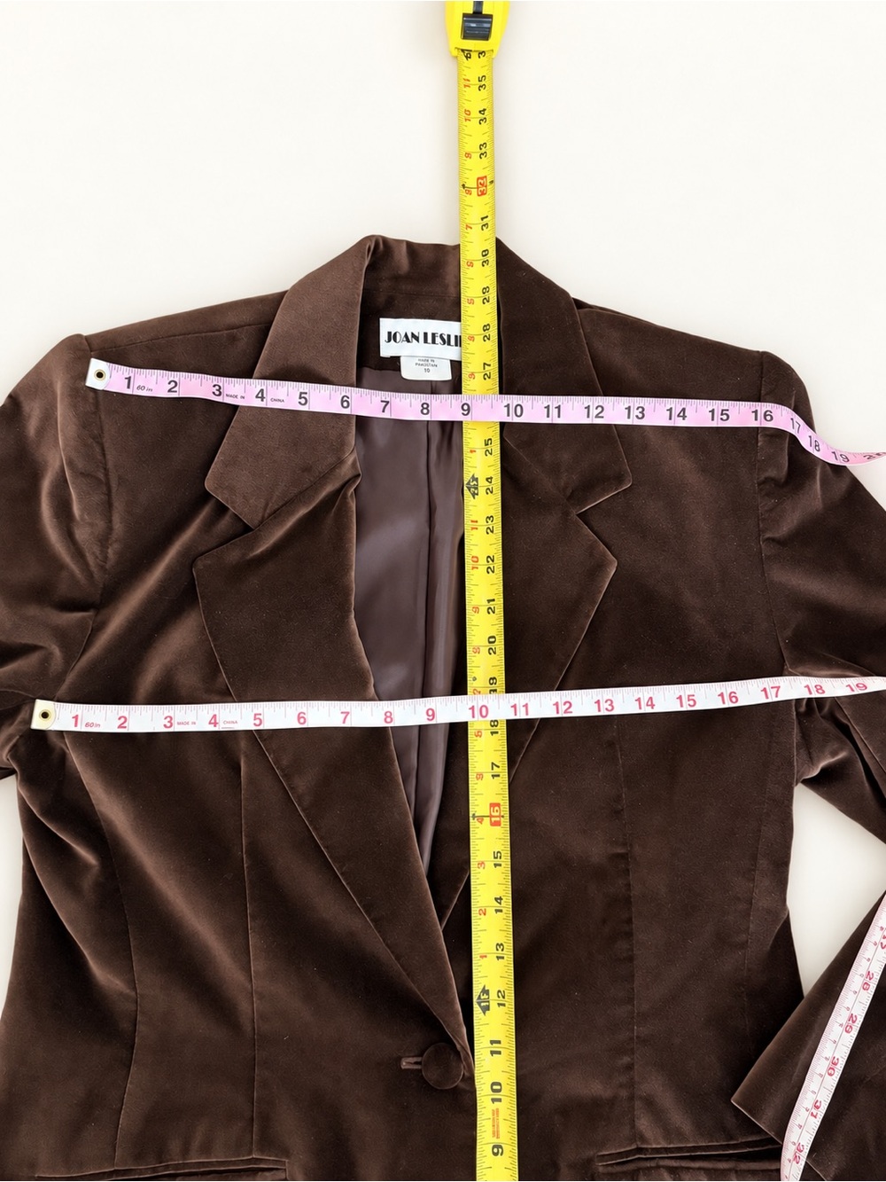 Rich Chocolate Brown Vintage Joan Leslie Velvet Blazer Mob Wife Dark Academia 10 - Picture 7 of 10